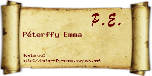 Péterffy Emma névjegykártya